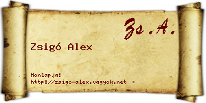 Zsigó Alex névjegykártya